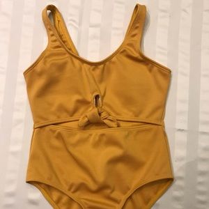 Mustard color one piece bathing suit
